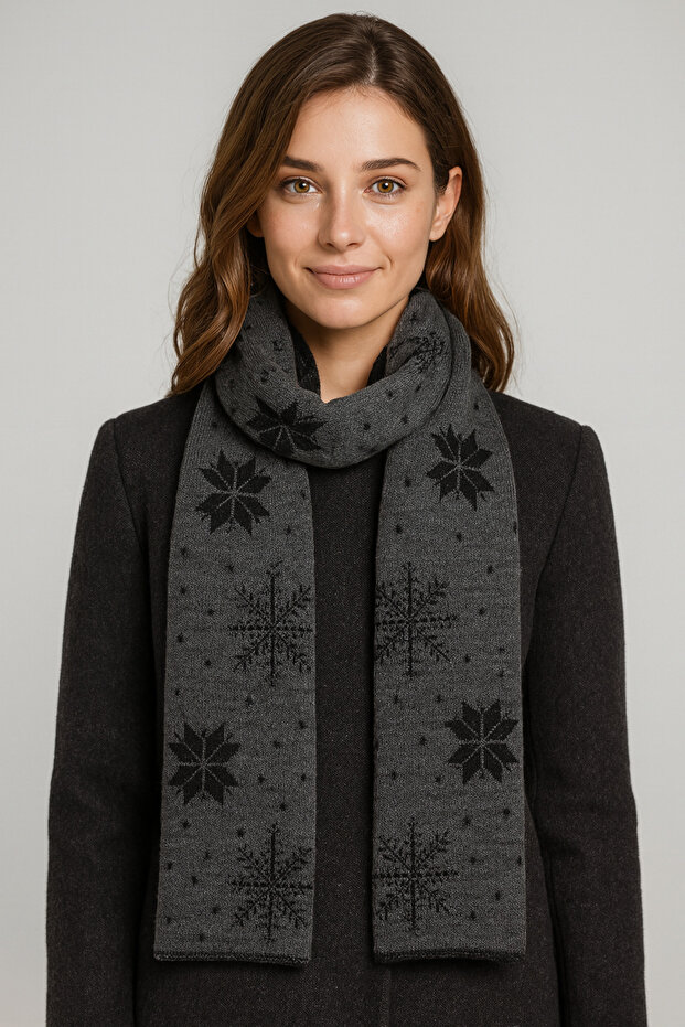 Yılbaşı Temalı Triko Atkı - 1