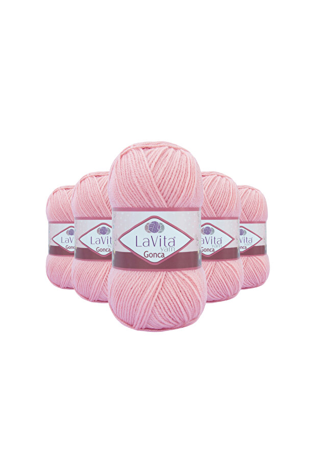 Gonca Hand Knitting Yarn 100% Acrylic 500Gr 5 Pcs (4002 Pink)