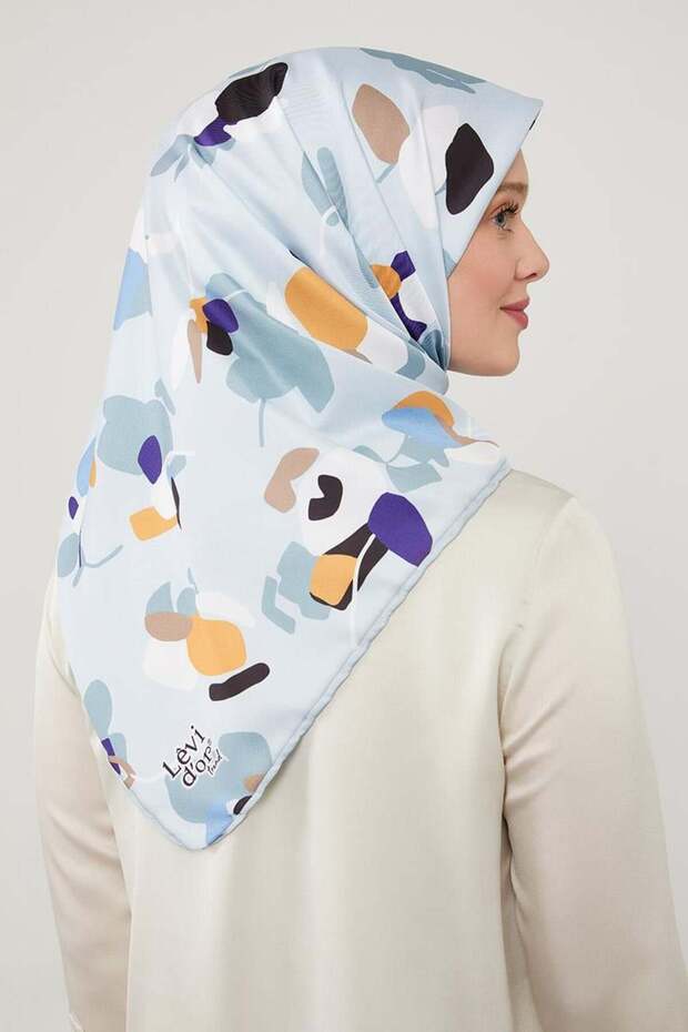 وشاح أزرق بنمط غير متماثل - 1