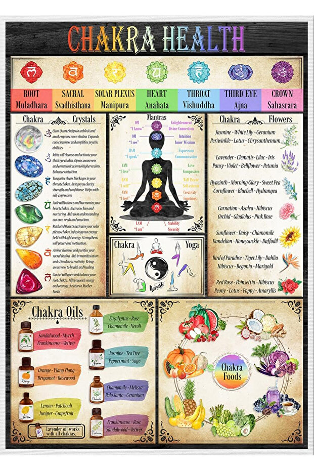 Yoga and Chakra Themed Poster (35X50 cm)