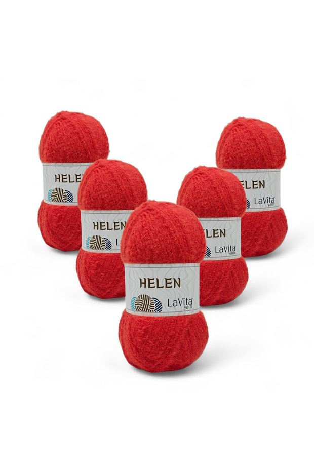 Helen Hand Knitting Yarn 100% Exclusive Polyamide 500Gr 5 Pcs (2607 Orange)