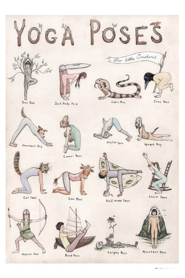 Yoga Poses Themed Poster (35X50 cm)