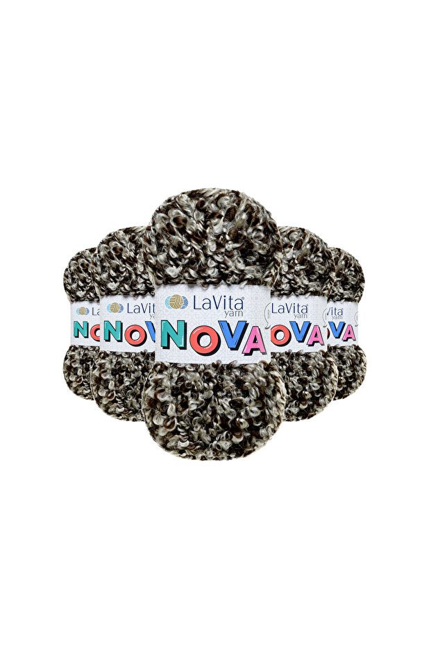 Nova Hand Knitting Yarn 20% Polyester 80% Acrylic 500Gr 5 Pcs (Ln1534 Brown Stone)
