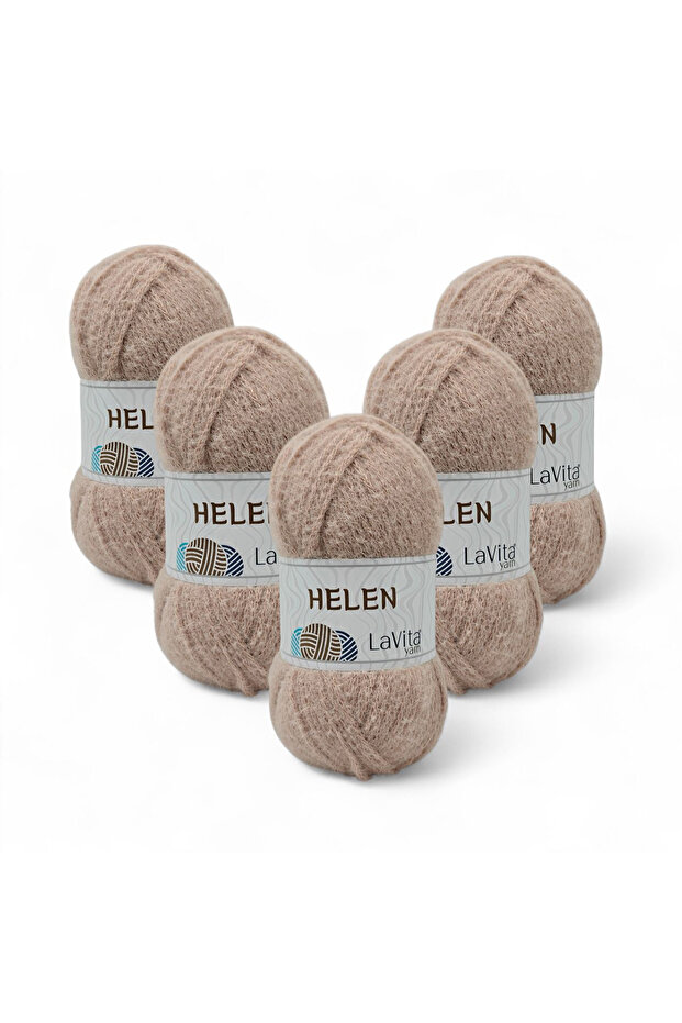 Helen Hand Knitting Yarn 100% Exclusive Polyamide 500Gr 5 Pieces (9678 Beige)