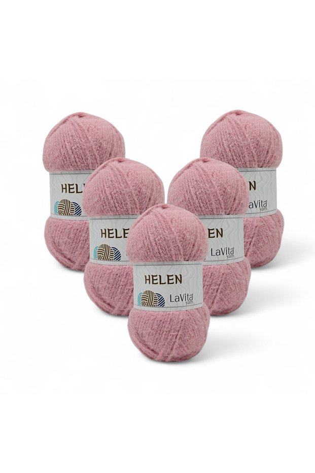 Helen Hand Knitting Yarn 100% Exclusive Polyamide 500Gr 5 Pcs (4106 Powder)