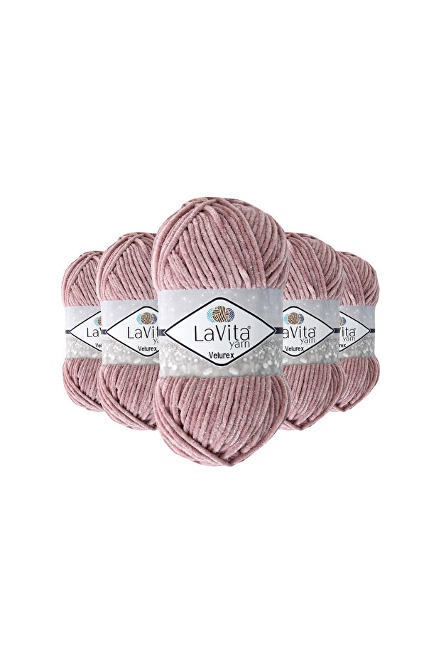 Velurex Glitter Hand Knitting Yarn 90% Polyester 10% Lurex 500Gr 5 Pcs (4002 Pink)