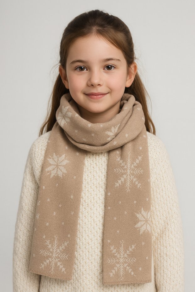 New Year Themed Knitwear Children's Scarf (Age 5-10, 30X140Cm)