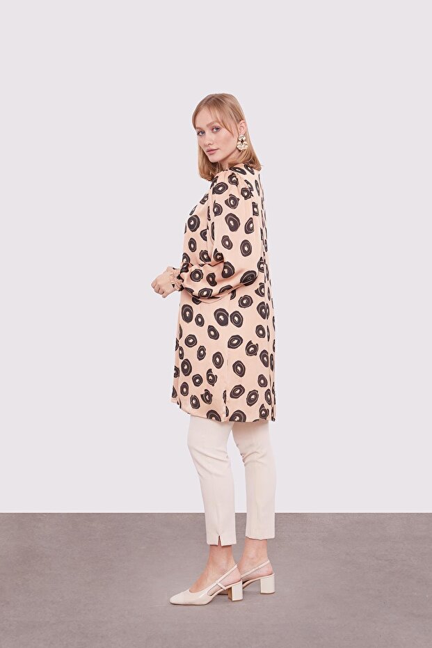 Camel Yuvarlak Desenli Tunik - 4
