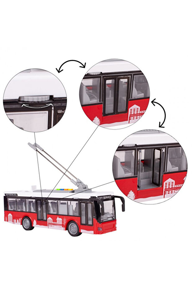 Interactive bus with realistic design, moving doors, 4 functional buttons with authentic sounds, lights - 6