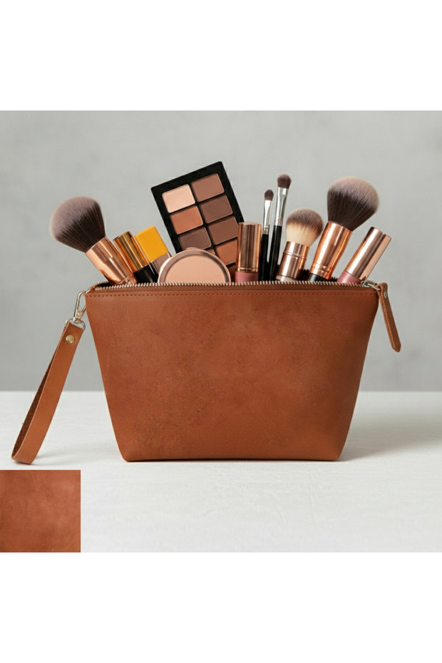 Premium Genuine Leather Makeup Bag | Genuine Leather | Travel & Daily Life | Stylish & Durable