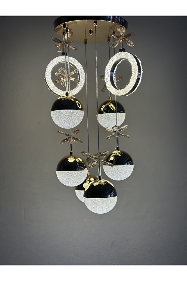 8’Lİ SARKIT LED VE KRİSTAL AVİZE MODELİMİZ - 1