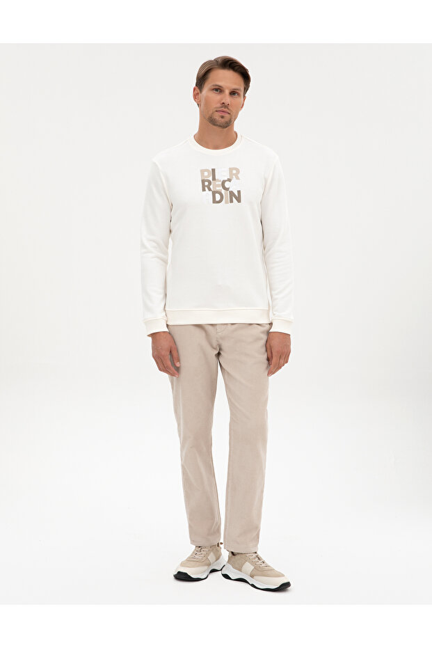 Beige Carrot Fit Canvas Pants with Elastic Waistband 50315294-Vr011