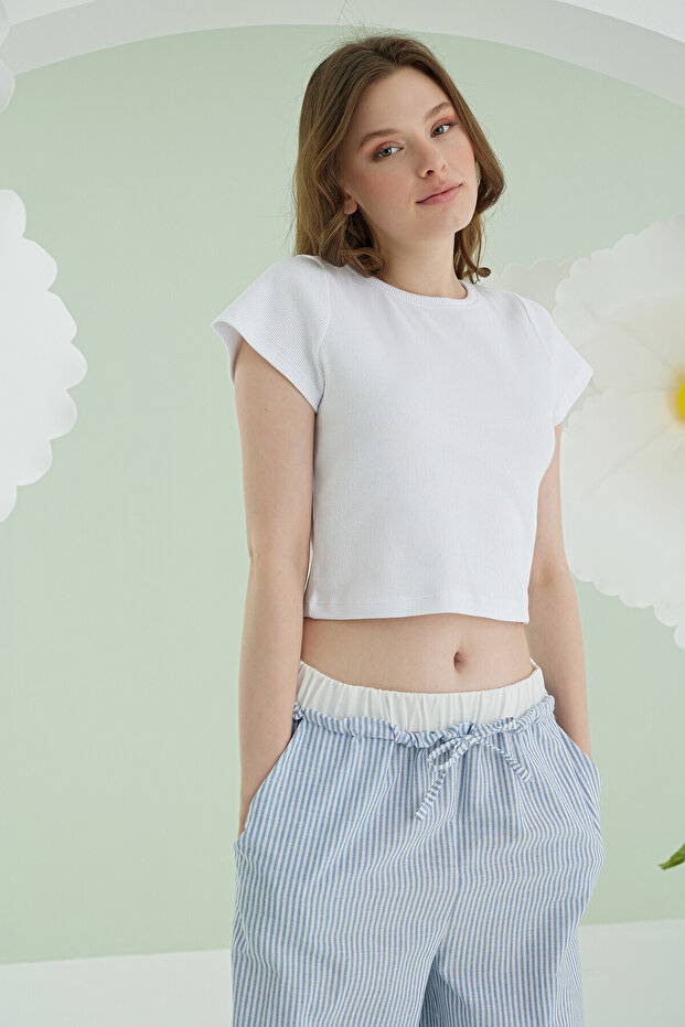 Blue Crop Pajama Set - 2