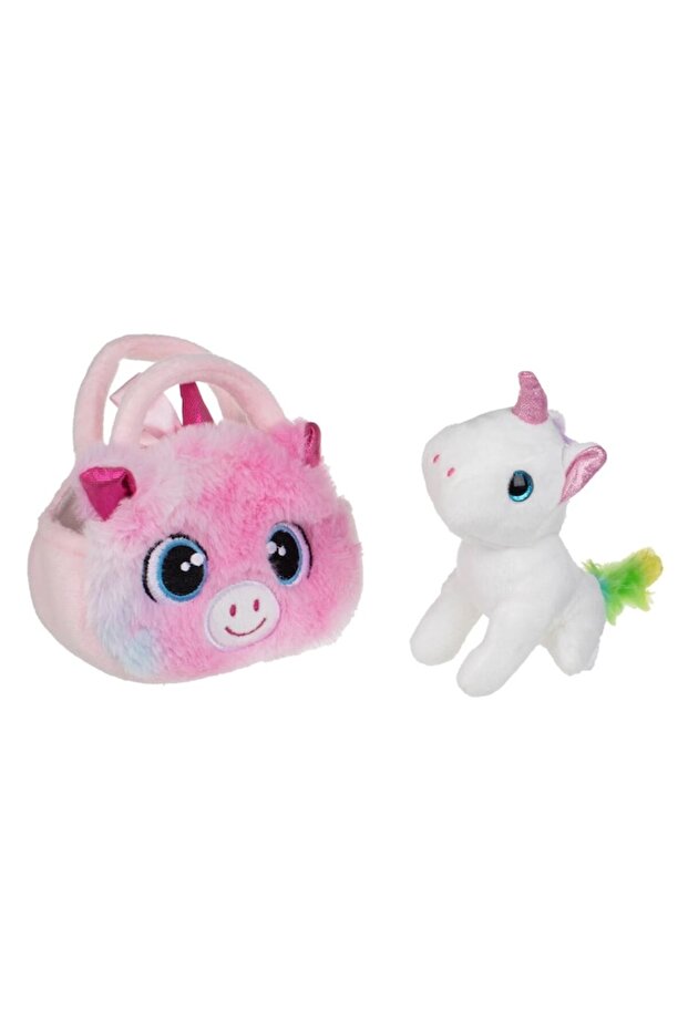 Mini unicorn de pluș în pungă 13 cm - 2