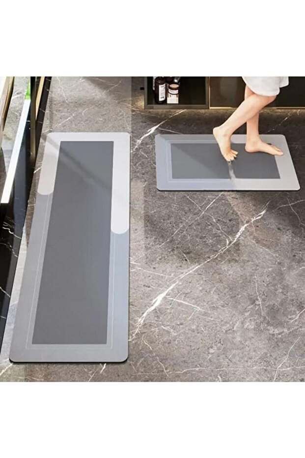Vivo 2 Pieces Water Absorbent Mat Kitchen Mat Non-Slip Base 156*38 cm Set 38X58 Cmv-61