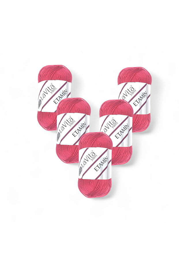 Etamine Hand Knitting Yarn 100% Acrylic 150Gr 5 Pcs (0119 Nar)