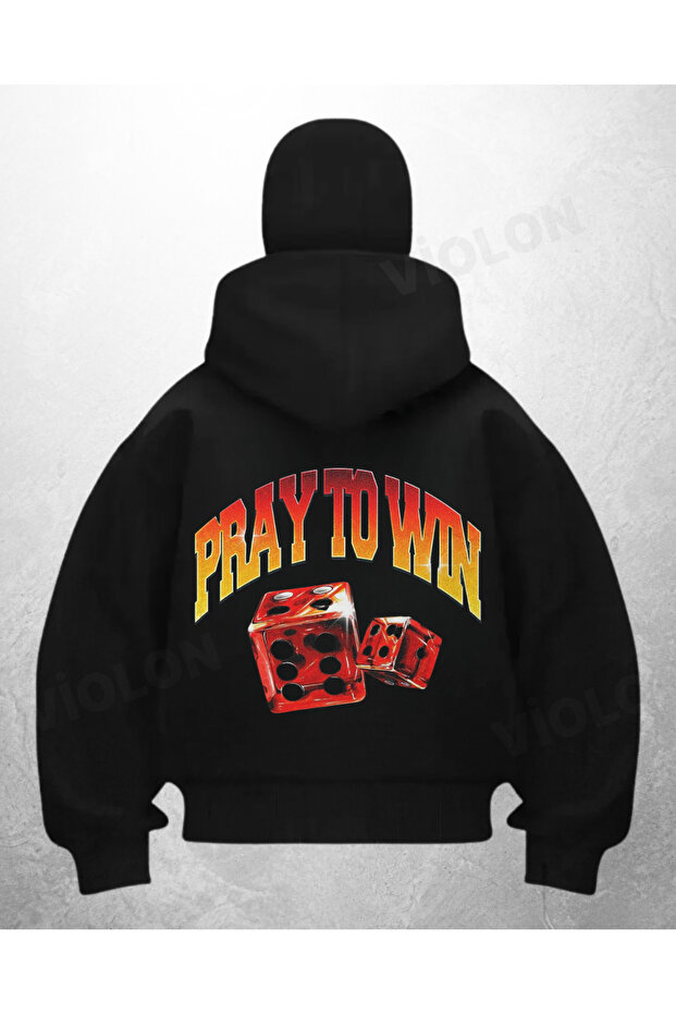 سترة كارديجان مطبوعة باللون الأسود من Pray To Win بطبعة قناع الثلج الساموراي