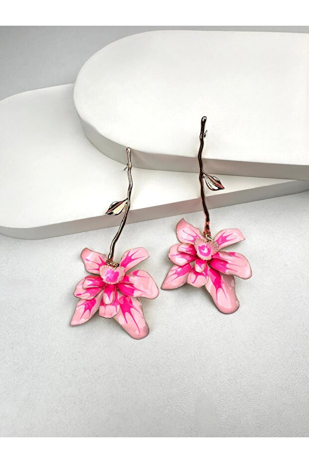 Special Series Pink Design Flower Earrings