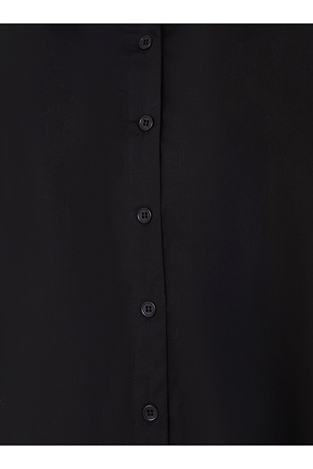 Patlı Basic Poplin Gömlek - Siyah - - 6