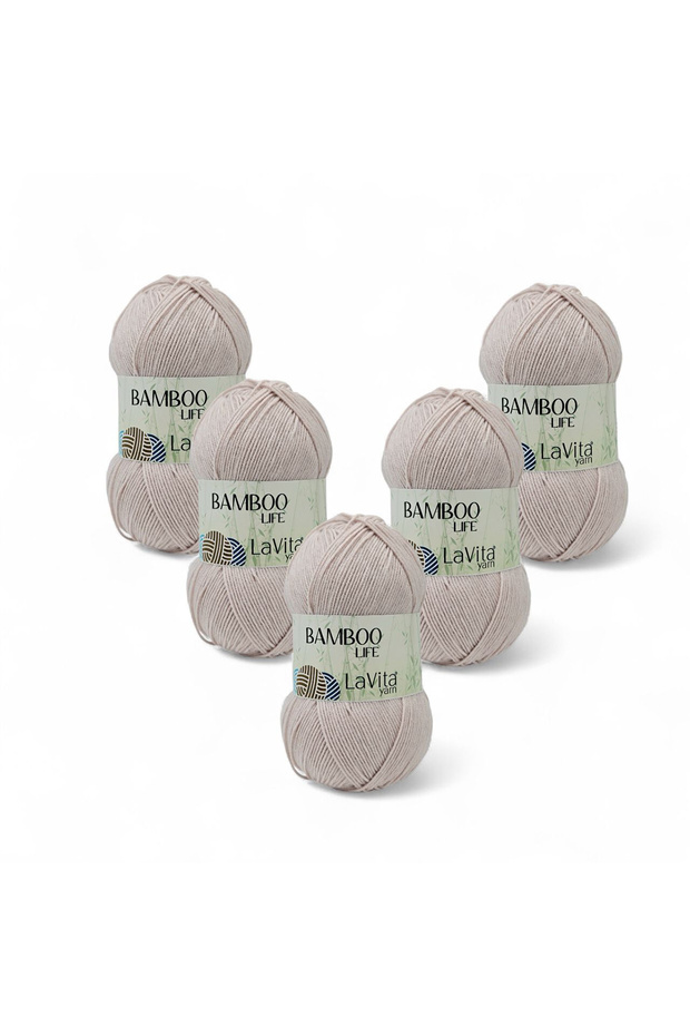 Bamboo Life Hand Knitting Yarn 50% Bamboo 50% Acrylic 500Gr 5 Pcs (1013 Stone)