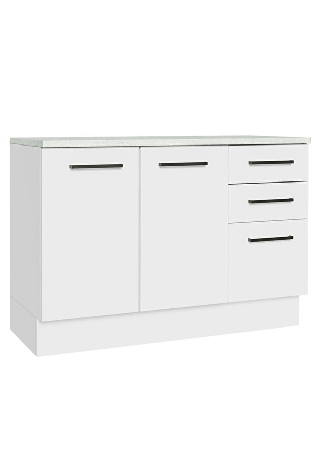 Yale Mutfak Alt Modül 3 Çekmeceli -2 Kapaklı-120 Cm -tezgah Dahil - 3
