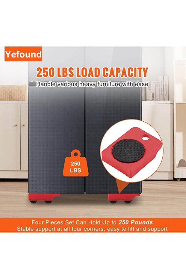 Set for Transporting and Lifting Furniture, Yefound®, with Rollers for Lifting and Moving Heavy Obj - 2