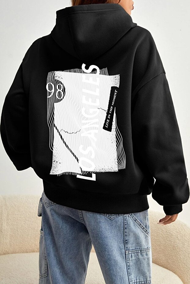 Unisex Oversize Live in The Moment Printed Sweatshirt