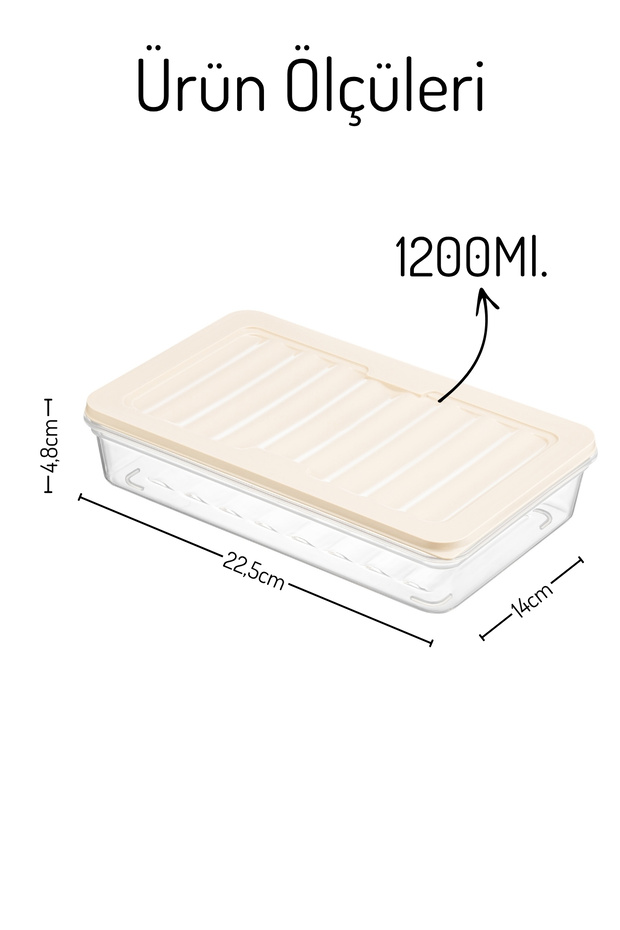 4 Adet 1200Ml. Freshbox Saklama Kabı Seti - Mikrodalga ve Difrize Uyumlu - 5
