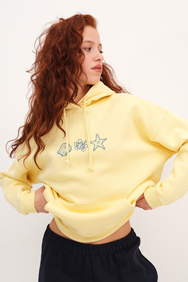 Baskılı Şardonlu Sweatshirt S10529 - 1