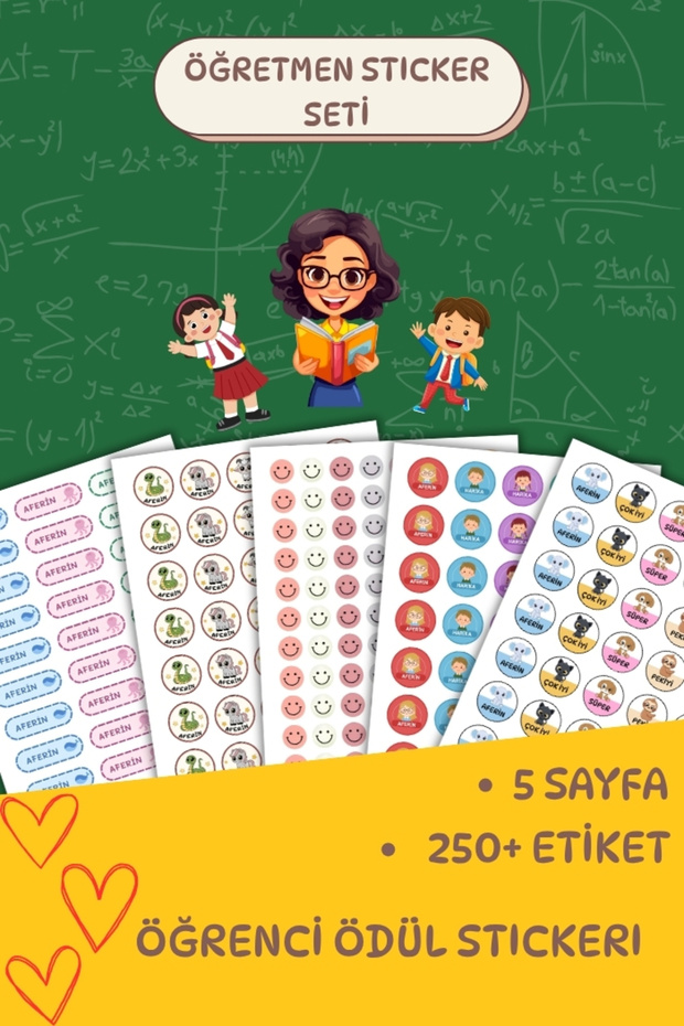 5 Sheets Most Preferred Teacher Sticker Set Student/ Reward/ Homework Sticker/ A5 Size-Sticker