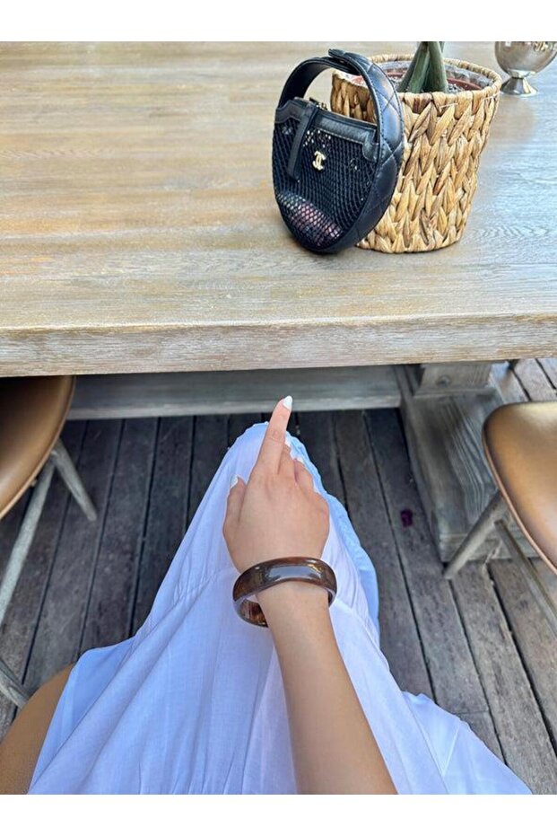 Zr Model Thin Light Brown Acrylic Bracelet