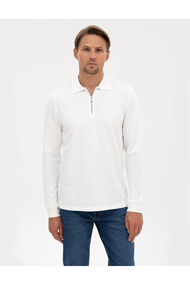 Ecru Regular Fit Sweatshirt 50307988-Vr019