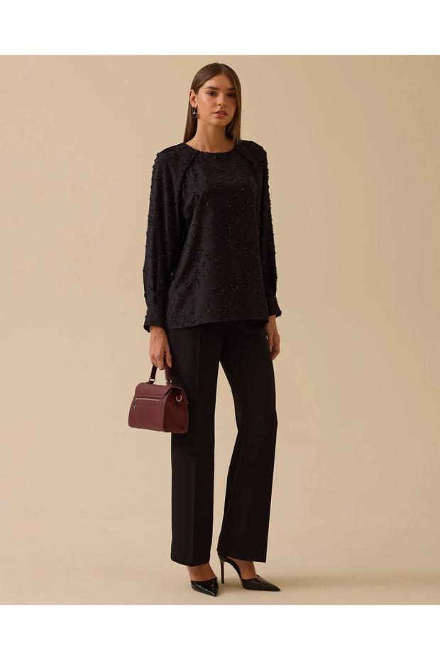 Kabartma Desenli Bluz - 2