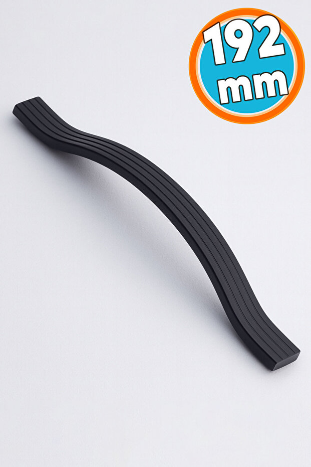 Furniture Handle Striped Model Durable Long Lasting Modern Design Black Striped Metal 192 mm