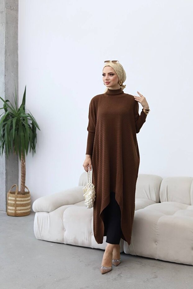 Boğazlı Triko Tunik - 3