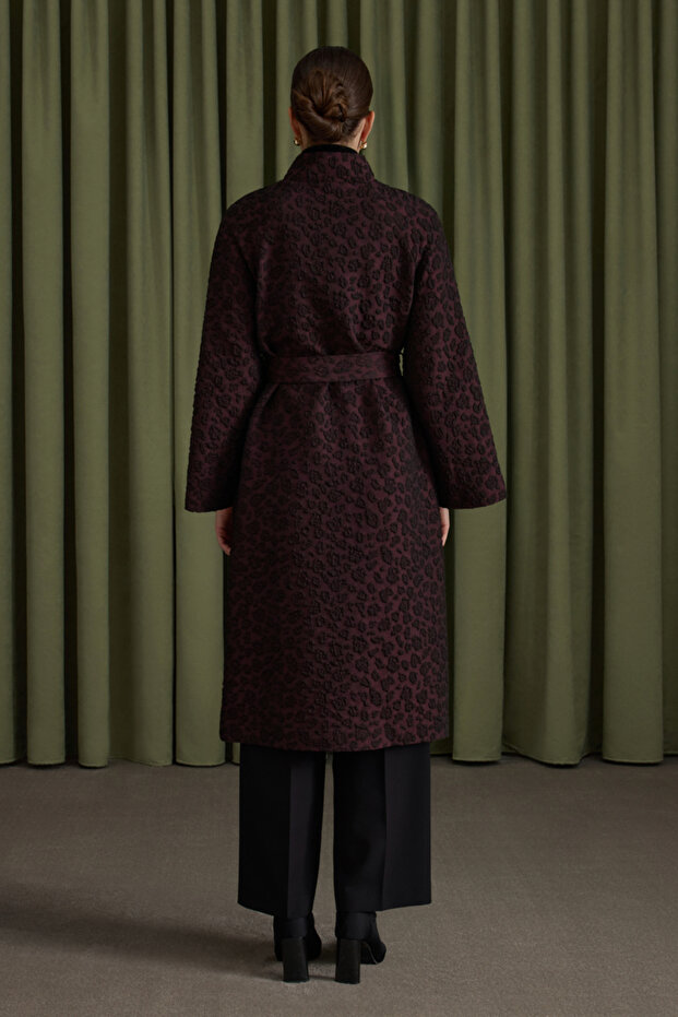 Şal Yaka Kapitone Mont - 5