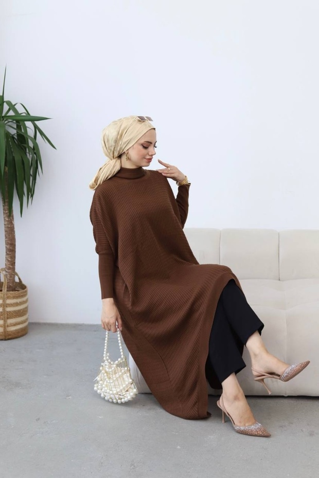 Boğazlı Triko Tunik - 2