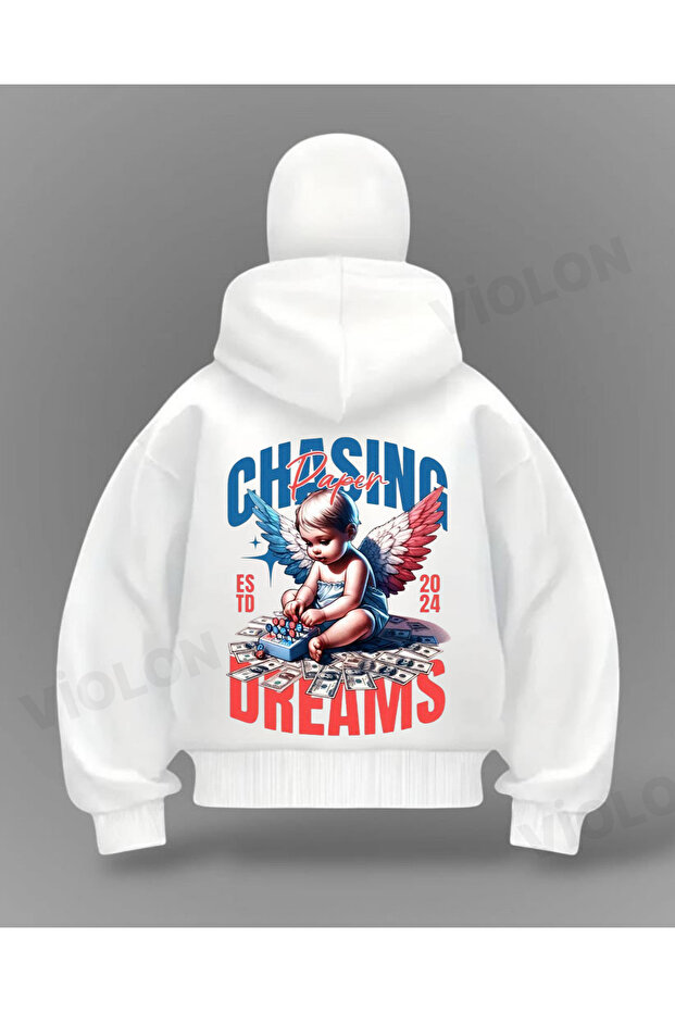 سترة كارديجان كبيرة الحجم من Chasing Dreams Detail بتصميم كامل للوجه