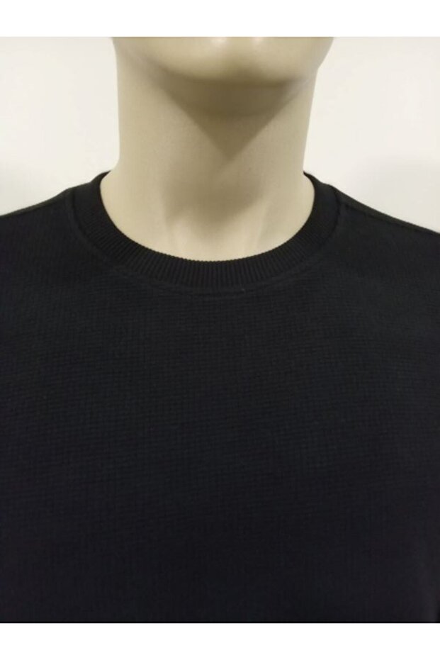 سترة رجالية أساسية بياقة مستديرة ونسيج وافل - 8