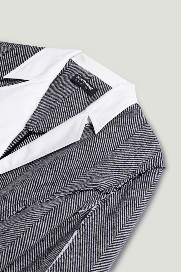 Dikiş Detaylı Ceket - 7