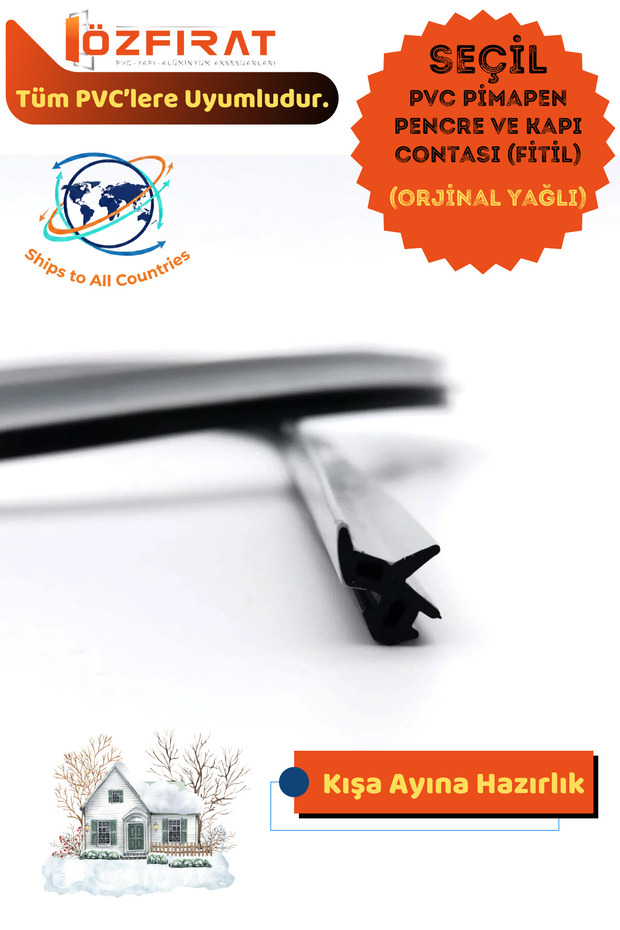 Seçil Kar-01 Pvc Door and Window Seal Strip – Rubber Oiled, Compatible with All Windows-160 Mt-1 Box - 4