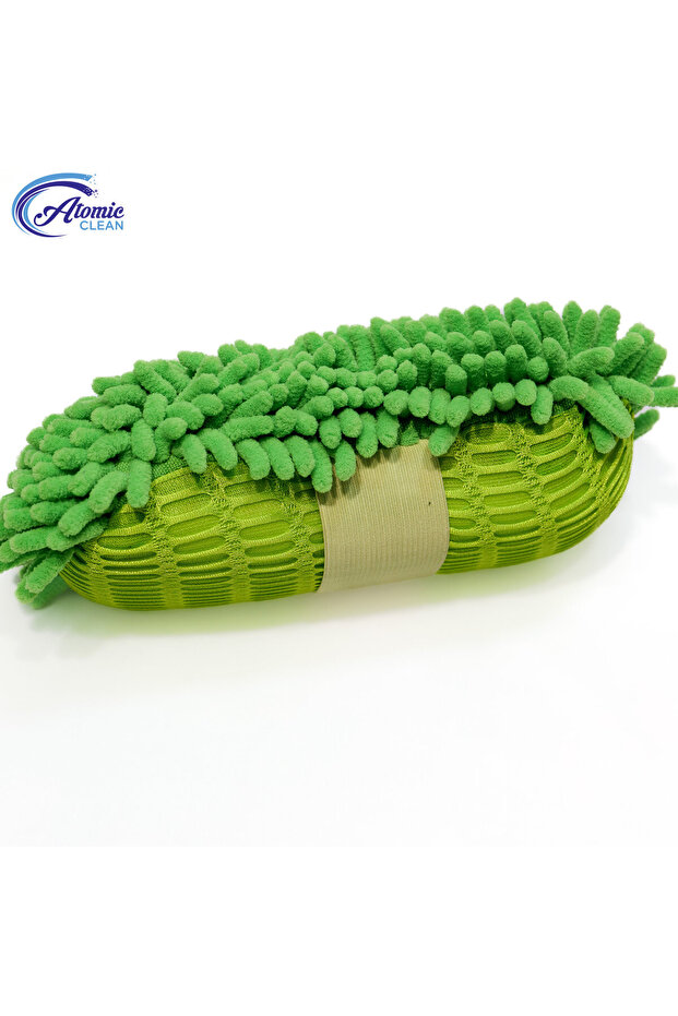Burete auto din microfibră chenille Verde R-032