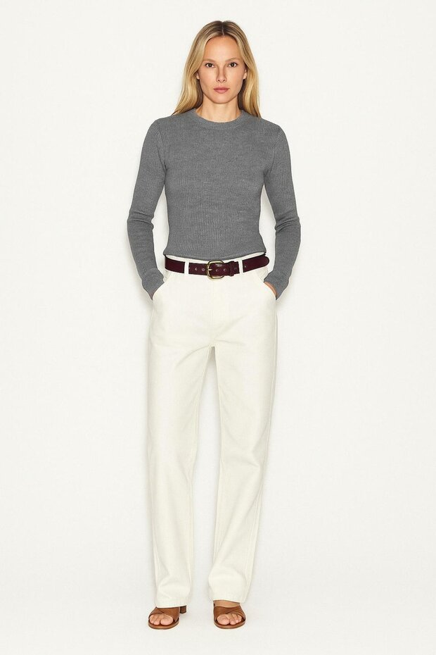 Simit Yaka İnce Fitilli BLUZ - 1