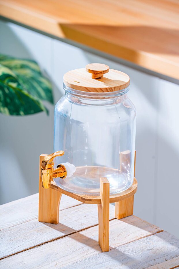 Bambu Standlı Cam Sebil - 3 lt - 1