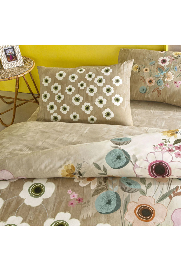 GENÇ MODASI RANFORCE TEK KİŞİLİK NEVRESİM TAKIMI BLYSS BEJ - 2