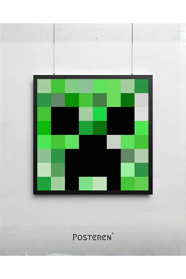 Minecraft Creeper Kare Kanvas Tablo - 1