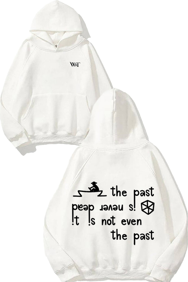 سويت شيرت أبيض بقلنسوة مطبوعة من The Past Design
