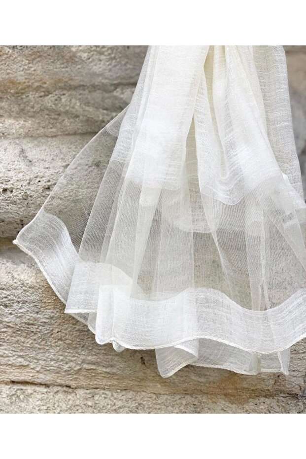 İpekli Eskitme model Şal - Ekru - 3