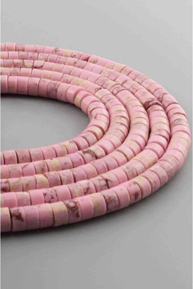 Original Natural Stone a Grade Light Pink Variscite Cylinder 2X4 mm 1 Strand