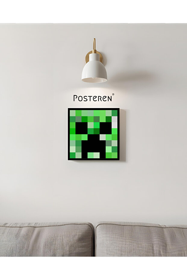 Minecraft Creeper Kare Kanvas Tablo - 2